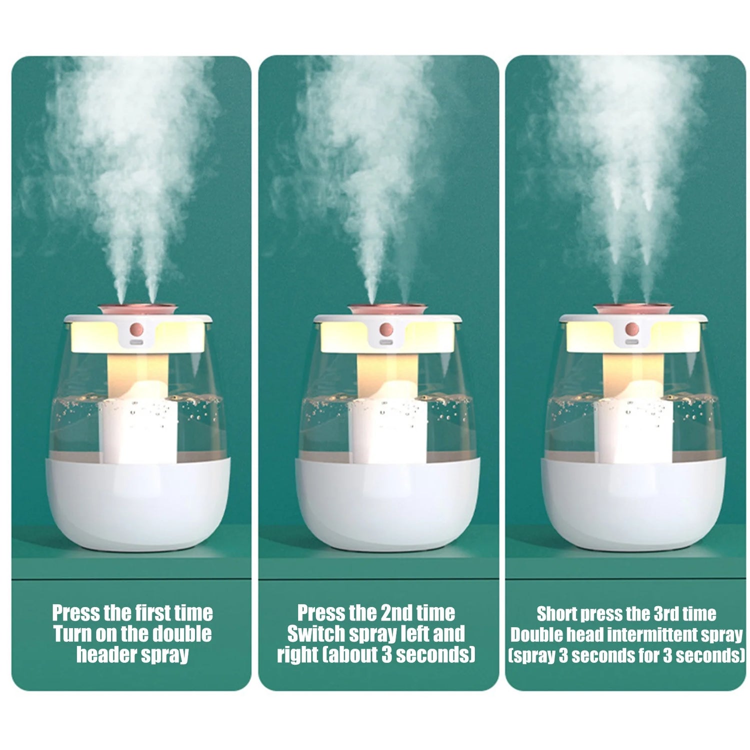 Air Purifier and Humidifier Combo, USB Humidifier with Humidity Display, Quiet Cool Mist Humidifier for Bedroom and Office Plants, Easy to Clean