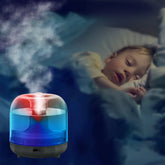 Ultrasonic Cool Mist Humidifier, USB Humidifier with Colorful Light, Quiet Air Humidifier for Bedroom, Nursery, Office, Indoor Plants(500Ml, Black)