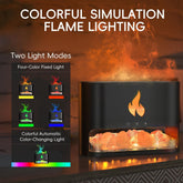 Essential Oil Diffuser 2 in 1 Aromatherapy Diffuser & Himalayan Salt Lamp 250Ml Flame Humidifier for Bedroom Mute Colorful Night Light (Without Essential Oil, Timeable, White)