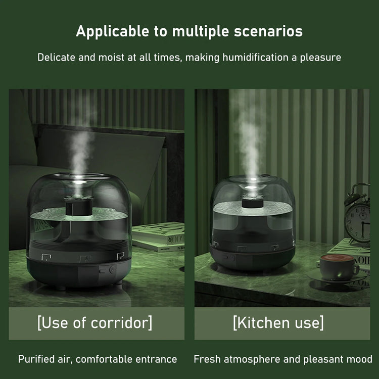 Ultrasonic Cool Mist Humidifier, USB Humidifier with Colorful Light, Quiet Air Humidifier for Bedroom, Nursery, Office, Indoor Plants(500Ml, Black)